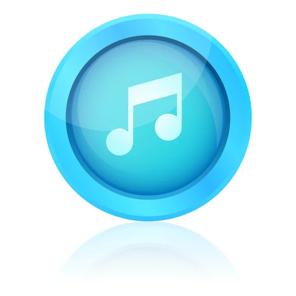 Blue vector music button — Stock Vector