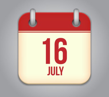 Vector calendar app icon 16 july