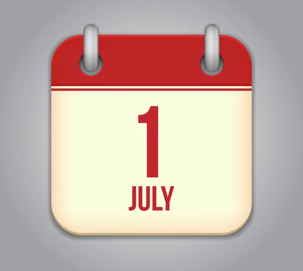 Ícone aplicativo calendário vetorial 1 julho — Vetor de Stock