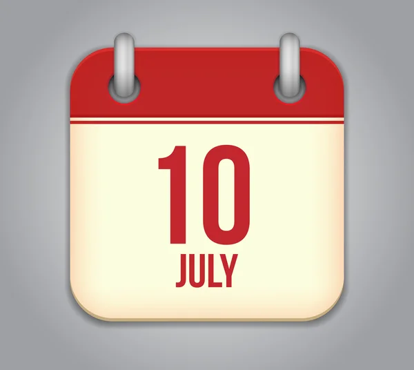 Icono de la aplicación de calendario vectorial 10 julio — Archivo Imágenes Vectoriales