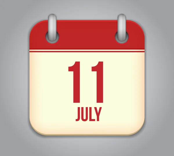 Векторний календар піктограма програми 11 липня — стоковий вектор