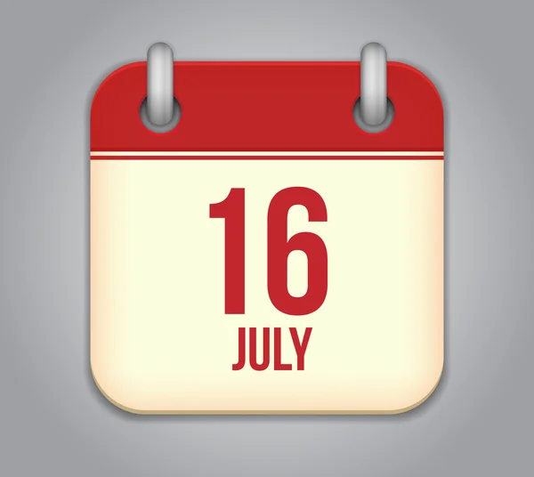 Icono de la aplicación de calendario vectorial 16 julio — Archivo Imágenes Vectoriales