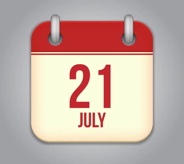 Vector calendar app icon 21 july — Stock Vector