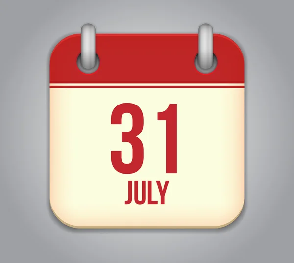 Vector icono de la aplicación calendario 31 julio — Archivo Imágenes Vectoriales