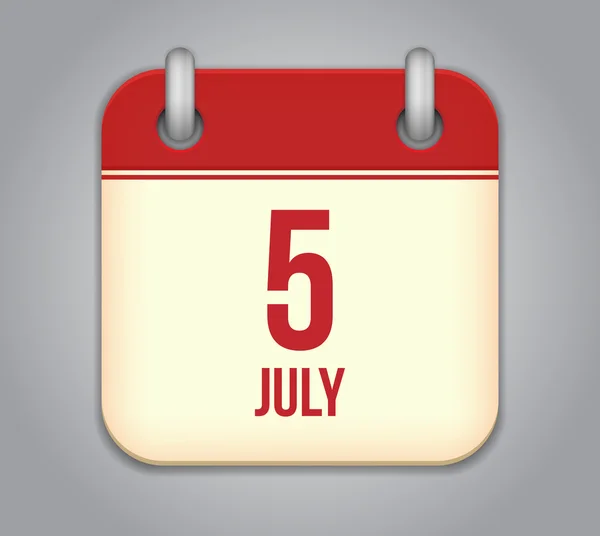 Vektor Kalender App Symbol 5 Juli — Stockvektor