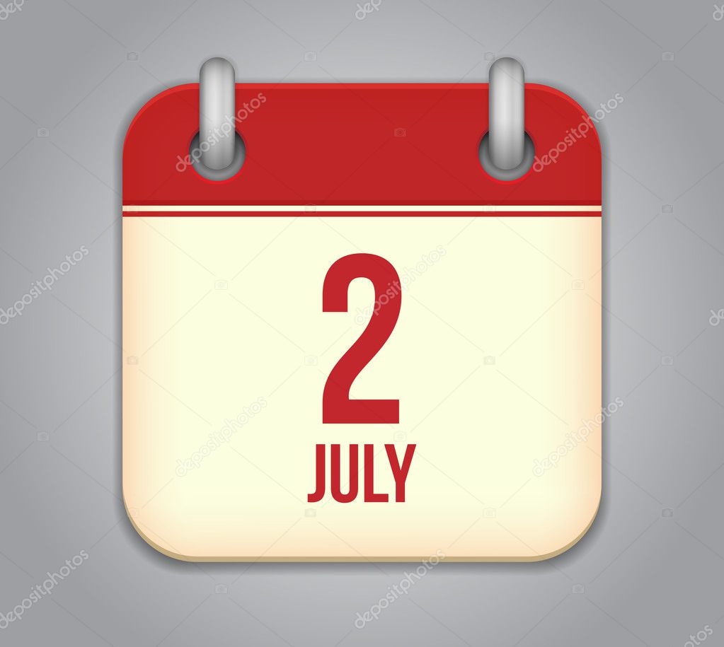 vector calendar app icon 2 july