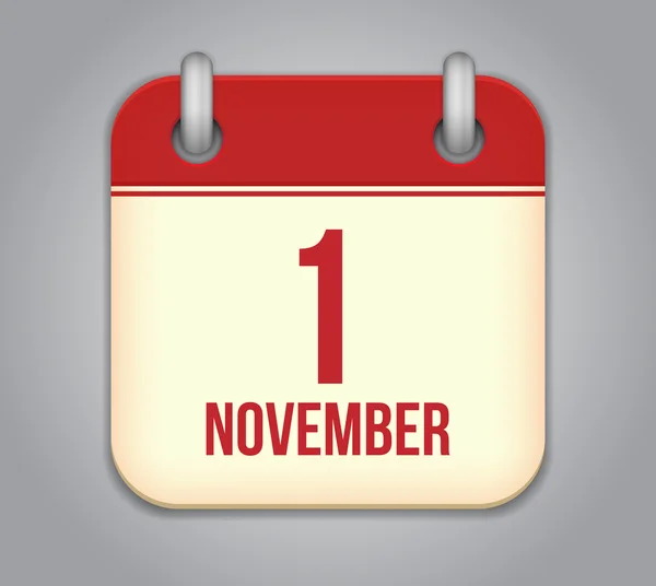 Vector noviembre 1 icono de la aplicación de calendario — Vector de stock