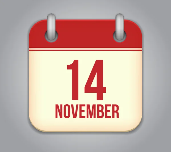 Vector November 14 calendar app icon — Stock Vector