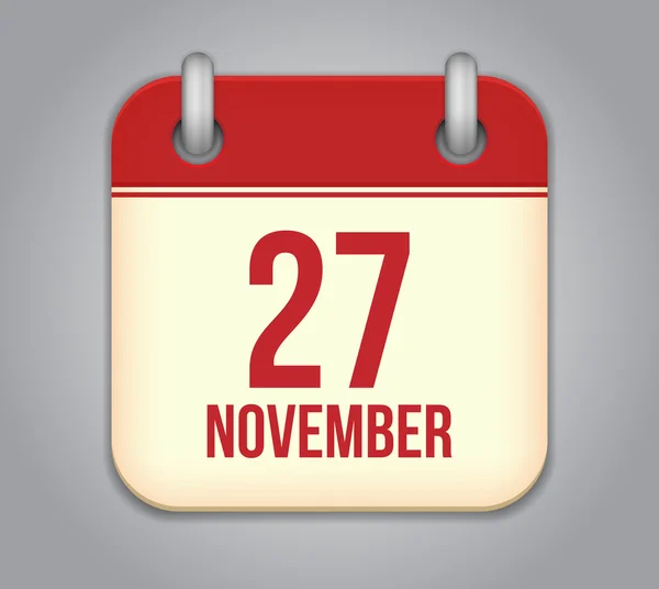 Vector noviembre calendario icono de la aplicación — Archivo Imágenes Vectoriales