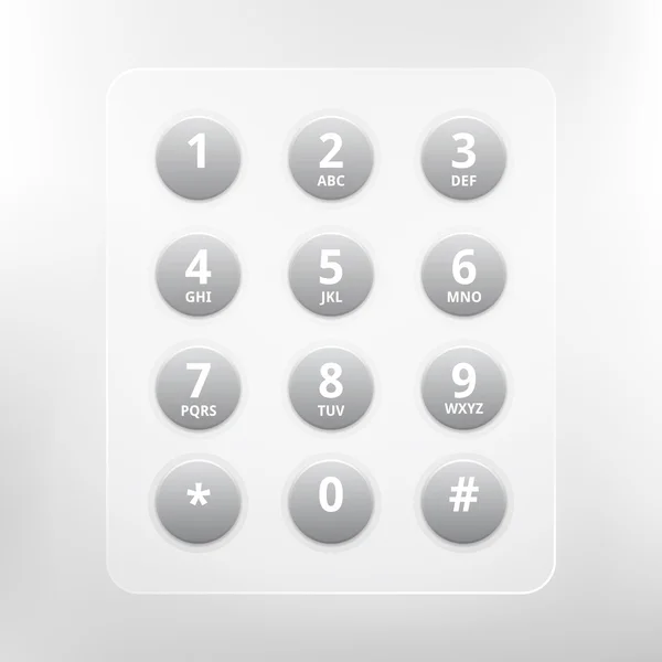 Números telefónicos vectoriales con teclado alfabético — Vector de stock