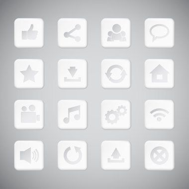 Beyaz plastik teknolojisi app simge kümesi