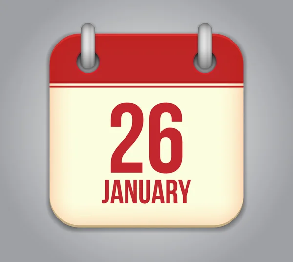 Vektor-Kalender-App-Symbol. 26. Januar — Stockvektor