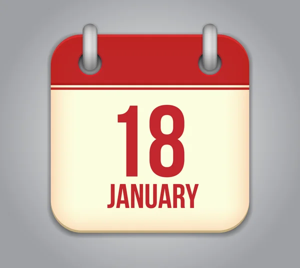 Vektor-Kalender-App-Symbol. 18. Januar — Stockvektor