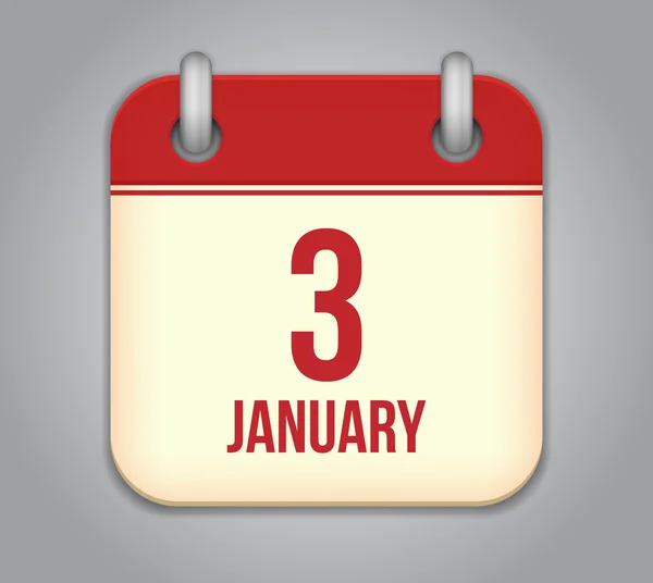 Icono de aplicación de calendario vectorial. 3 de enero — Vector de stock