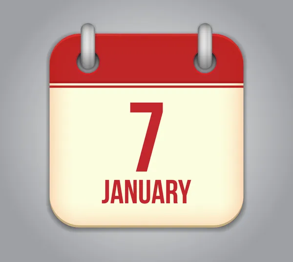 Ημερολόγιο app εικονίδιο του φορέα. 7 Ιανουαρίου — Διανυσματικό Αρχείο