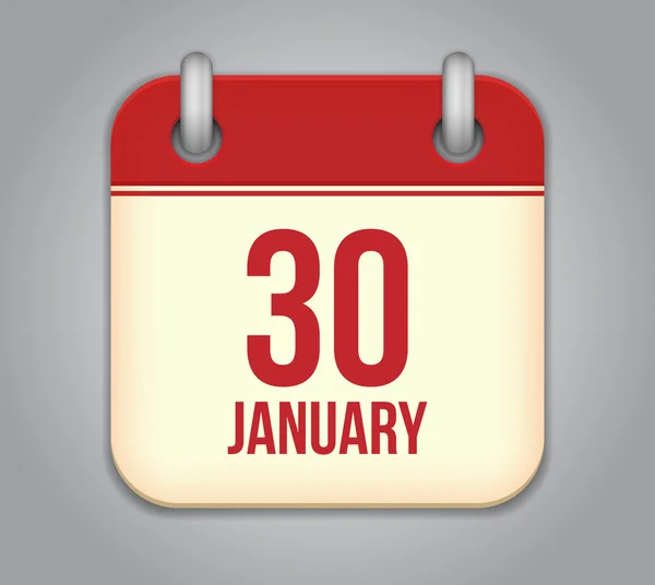 Ícone do aplicativo de calendário vetorial. 30 de Janeiro — Vetor de Stock