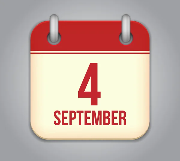 Vektor-Kalender-App-Symbol. 4. September — Stockvektor