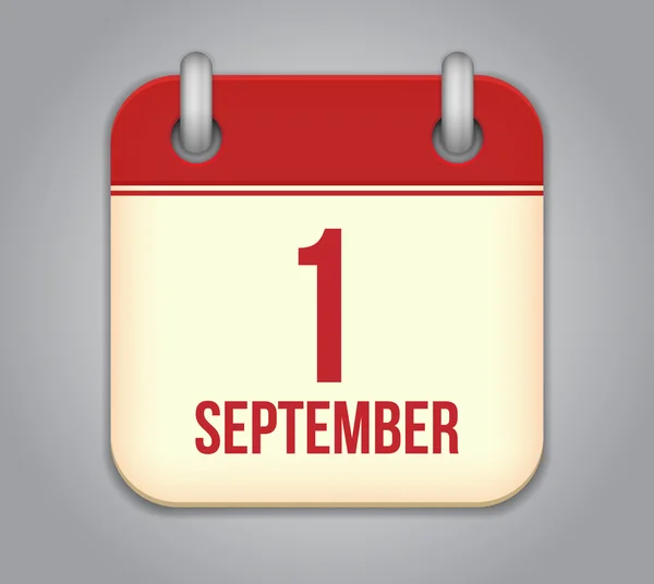 Vektorové ikony kalendáře aplikace. 1. září — Stockový vektor