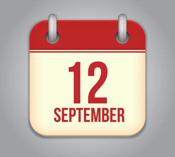 Icono de aplicación de calendario vectorial. 12 de septiembre — Vector de stock