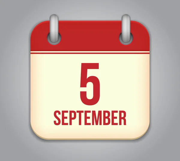 App pictogram van de kalender van de vector. 5 september — Stockvector