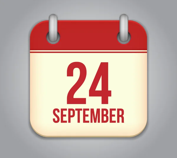 Vektor-Kalender-App-Symbol. 24. September — Stockvektor