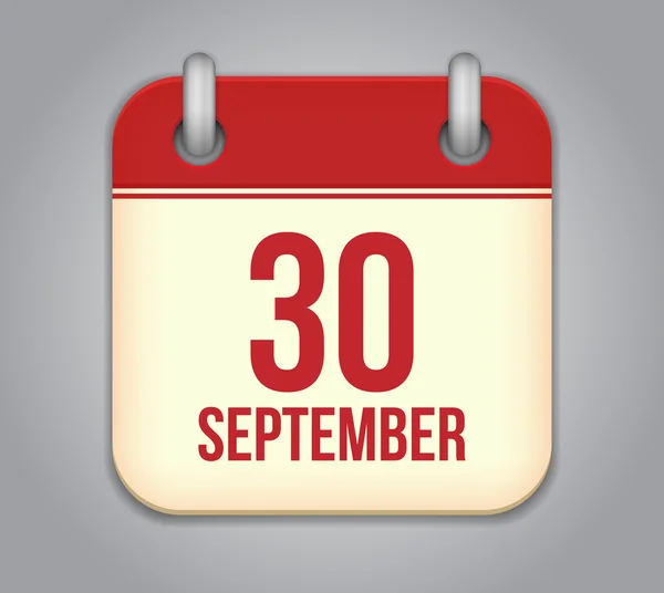 Icono de aplicación de calendario vectorial. 30 de septiembre — Vector de stock