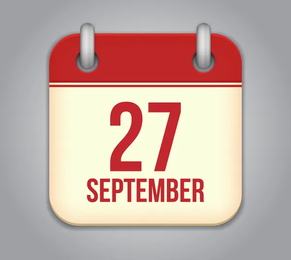 カレンダー アプリのアイコンをベクトルします。9 月 27 日 — ストックベクタ