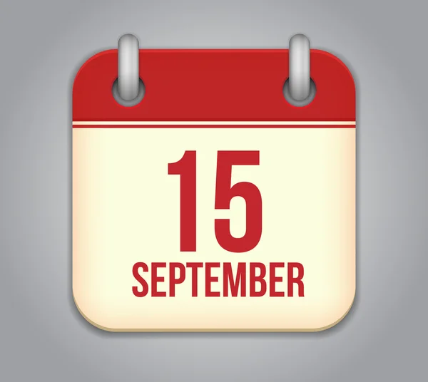 Icono de aplicación de calendario vectorial. 15 de septiembre — Vector de stock