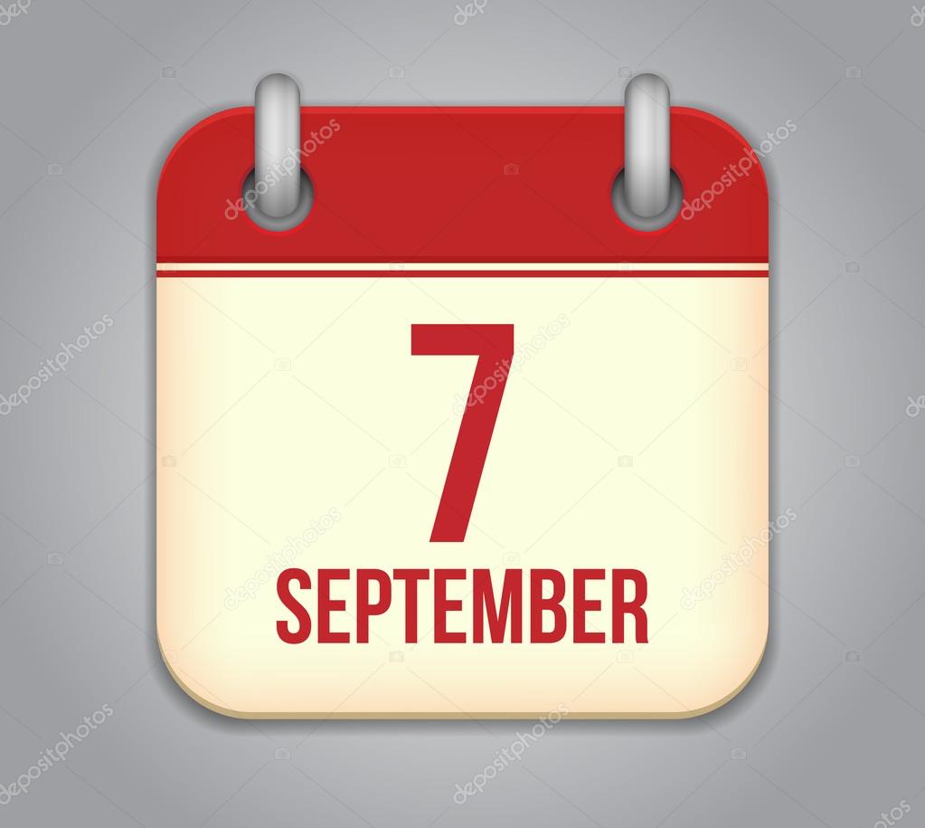 Vector calendar app icon. 7 september — Stock Vector © Astartu 30229049
