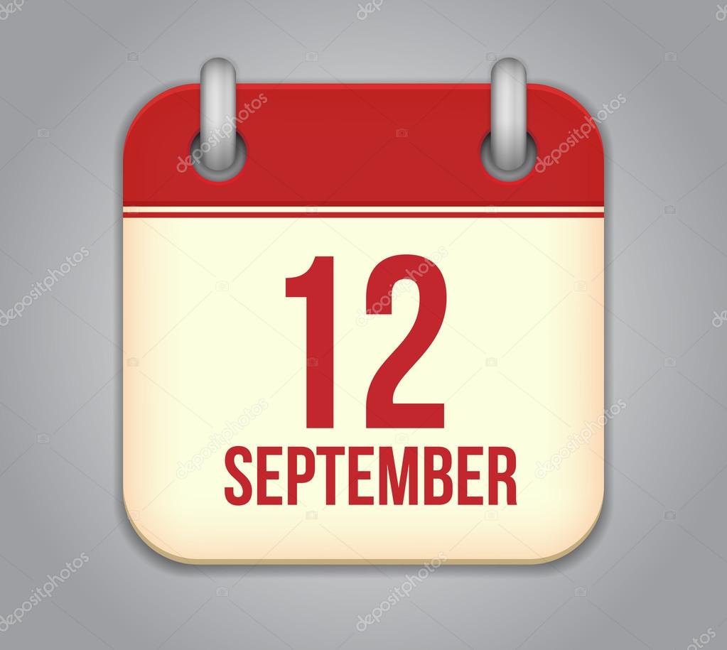 Vector calendar app icon. 12 september — Stock Vector © Astartu 30229299