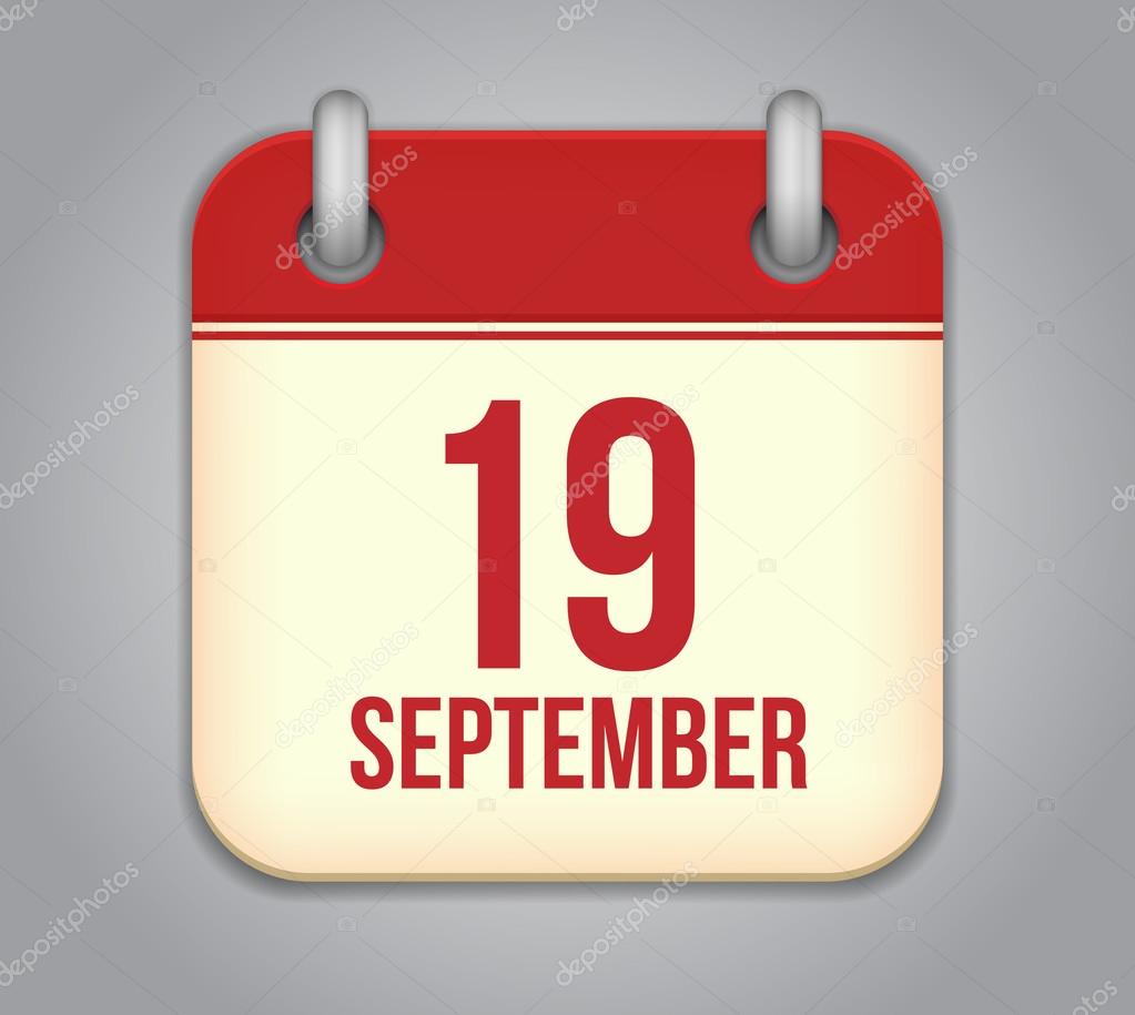 Vector calendar app icon. 19 september — Stock Vector © Astartu 30229305