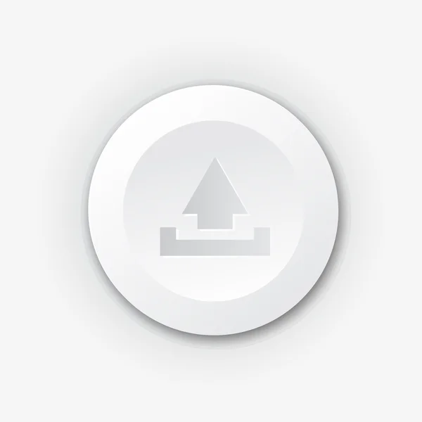 White plastic upload button — Stock Vector