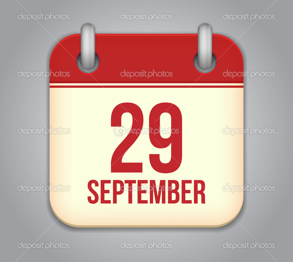 Vector calendar app icon. 29 september Stock Vector Image by ©Astartu