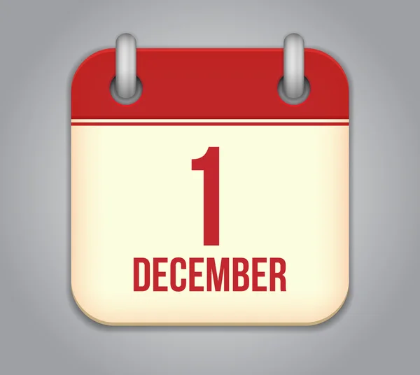 App pictogram van de kalender van de vector. 1 december — Stockvector