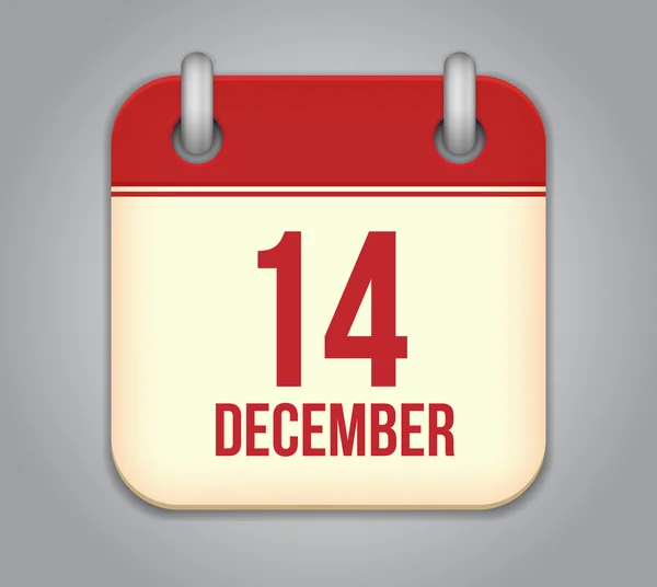 Icona dell'app calendario vettoriale. 14 dicembre — Vettoriale Stock