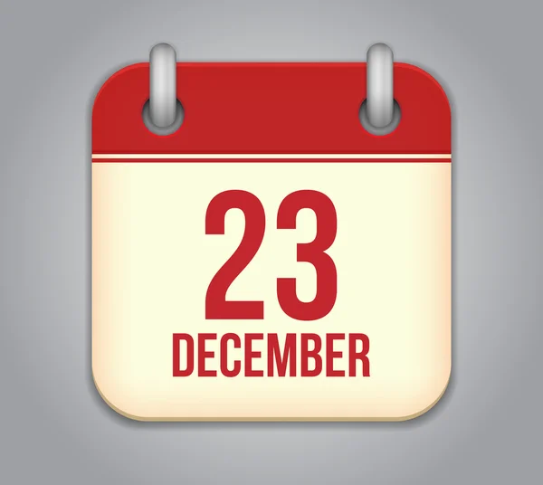 Vektor-Kalender-App-Symbol. 23. Dezember — Stockvektor