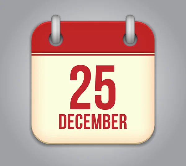 Icona dell'app calendario vettoriale. 25 dicembre — Vettoriale Stock