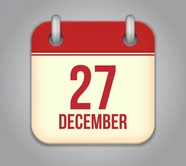 Icona dell'app calendario vettoriale. 27 dicembre — Vettoriale Stock