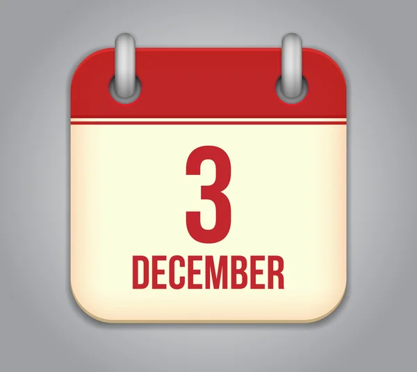 Icône d'application de calendrier vectoriel. 3 décembre — Image vectorielle