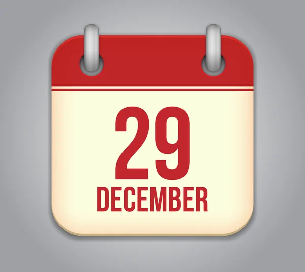 Vektor naptár ikonra. 29 December — Stock Vector