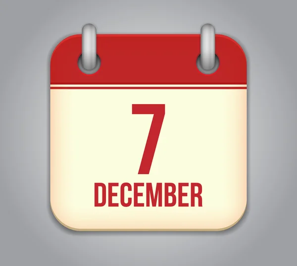 Icona dell'app calendario vettoriale. 7 dicembre — Vettoriale Stock