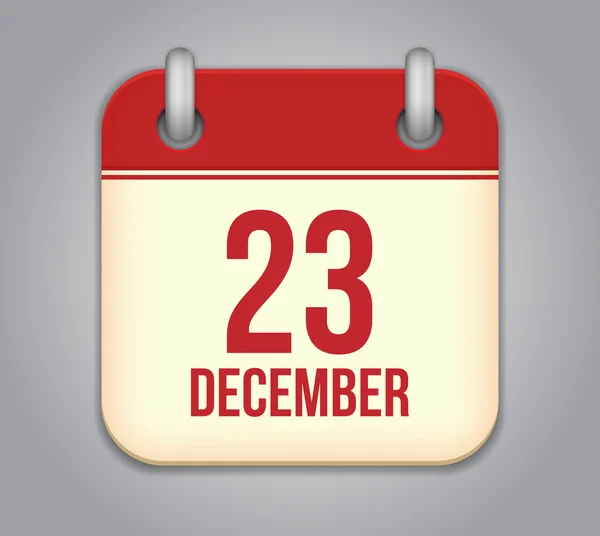 Vector calendar app icon. 23 December — Stock Vector