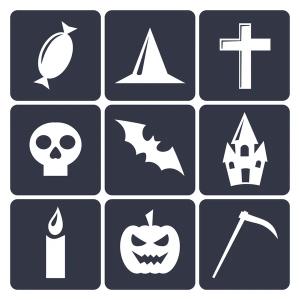 Halloween flat vector icons. Set 1 — Stock Vector