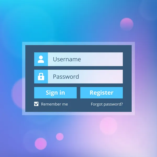 Inicio de sesión plantilla web diseño plano con fondo abstracto — Vector de stock