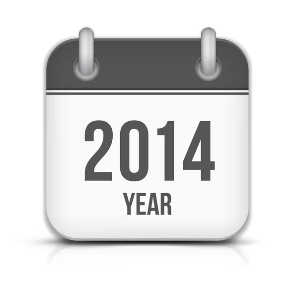 2014 Año Vector Calendario App Icono Con Sombra — Vector de stock