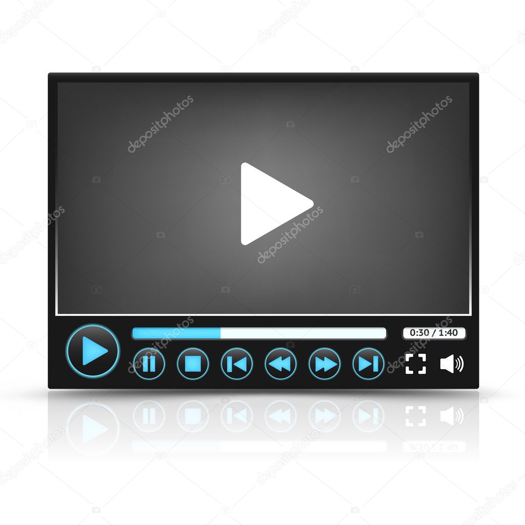Black Vector Video Player Interface