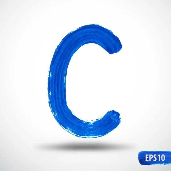 Alphabet Letter C. Watercolor Alphabet. Vector Background — Stock Vector