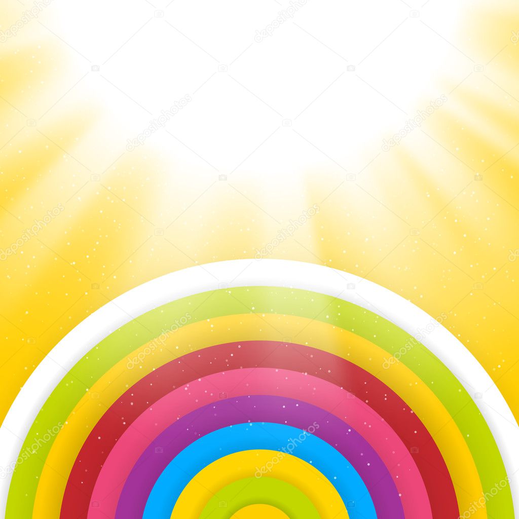 Rainbow Colored Circles. Shiny Vector Background. Abstract Background