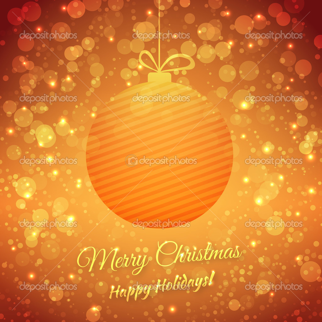 Christmas Ball. Blurred Festive Vector Background. Merry Christmas And