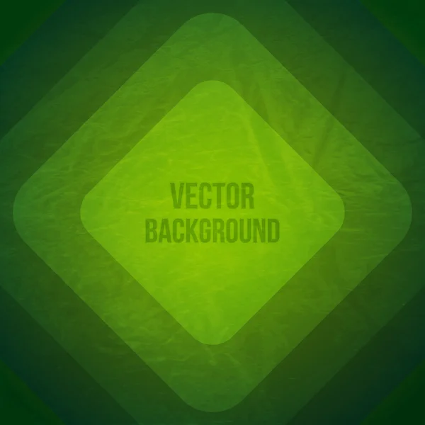 Vektorgeometrischer Hintergrund. Grunge-Hintergrund mit grünen Papierquadraten — Stockvektor